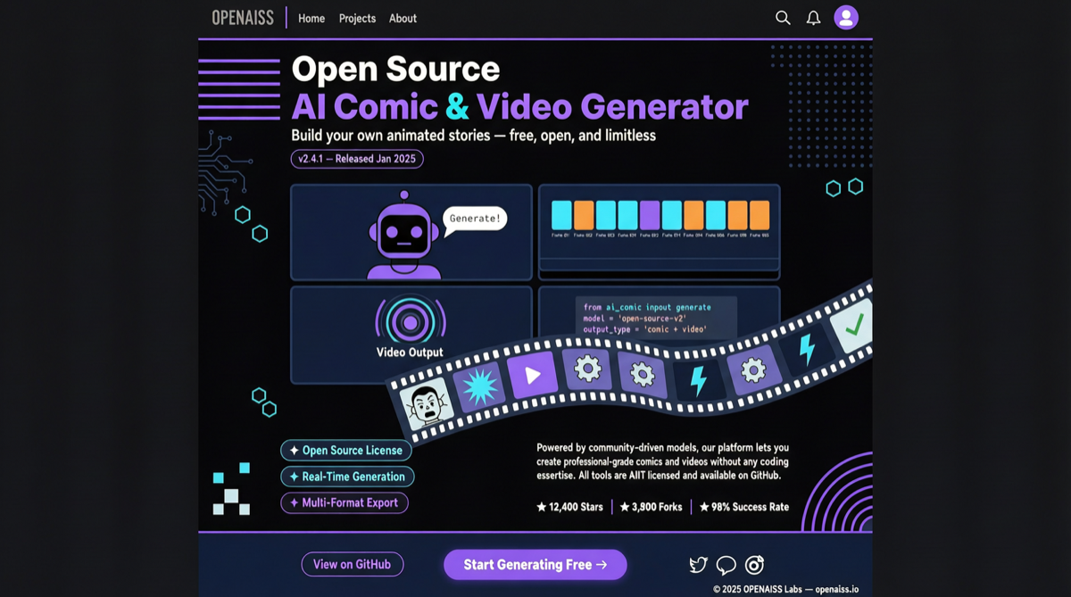 Open-Source Comic & Video Generator with 1.4k Stars: Drop a Script In, Get an Animated Video Out