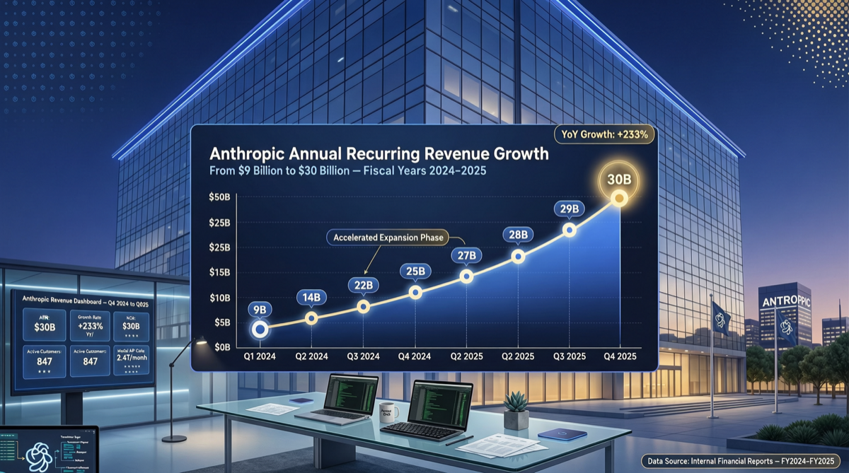 Годовой прогноз выручки Anthropic вырос с $9 млрд до $30 млрд за 4 месяца: закрытая модель, смена CPO, новый исследовательский отдел