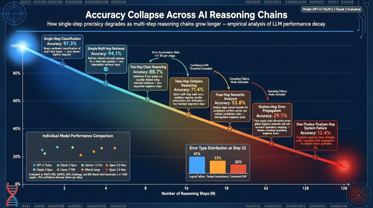 Oxford/LLNL 链式推理基准：GPT 单项 95.7%，串联后暴跌至 9.83%