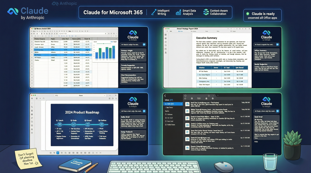 Claude 全面进驻 Microsoft Office：Excel、Word、PowerPoint 正式可用，Outlook 公测