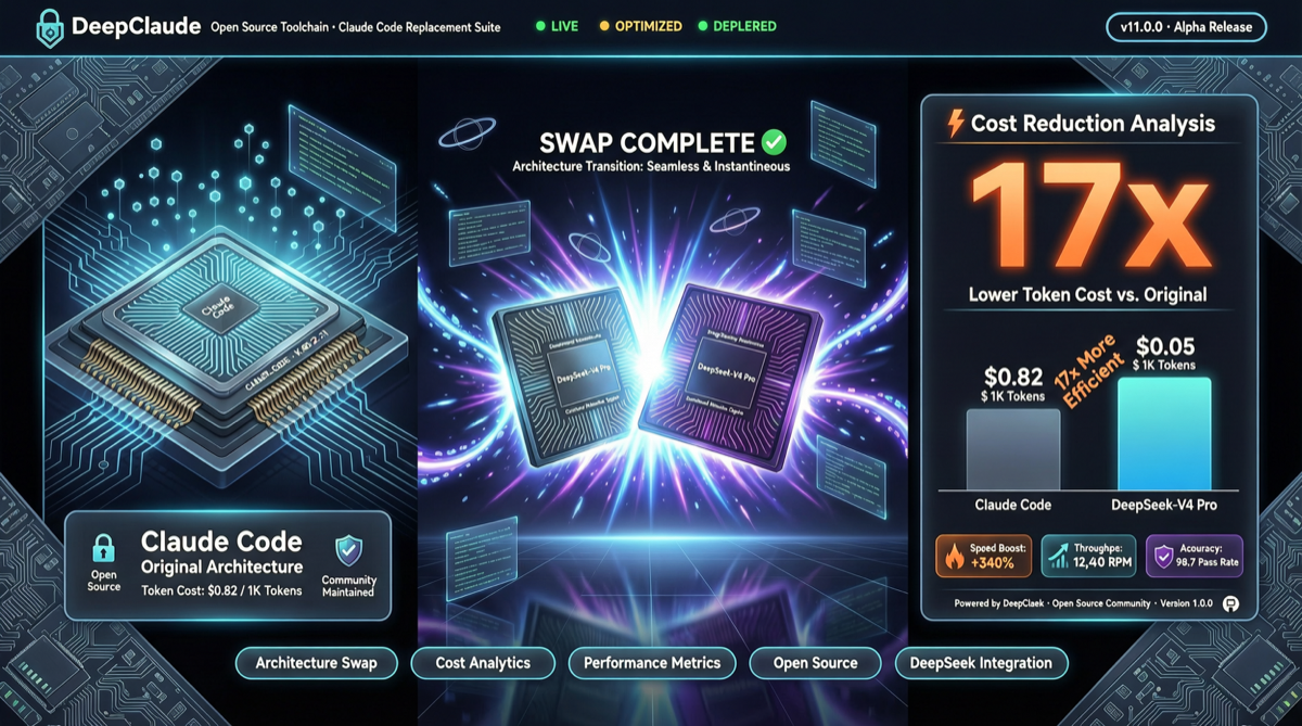 情报 | DeepClaude 开源工具：Claude Code 换脑 DeepSeek V4 Pro，成本骤降 17 倍