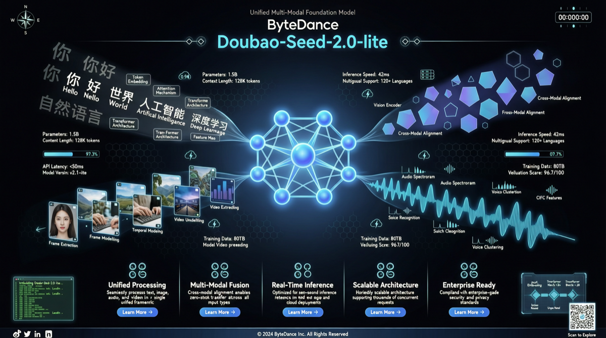 字节跳动 Doubao-Seed-2.0-lite：首款全模态理解模型，打通视频、图像、音频、文本