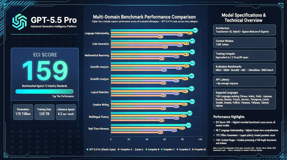 GPT-5.5 Pro ECI 评分 159：综合指标超越所有前代模型