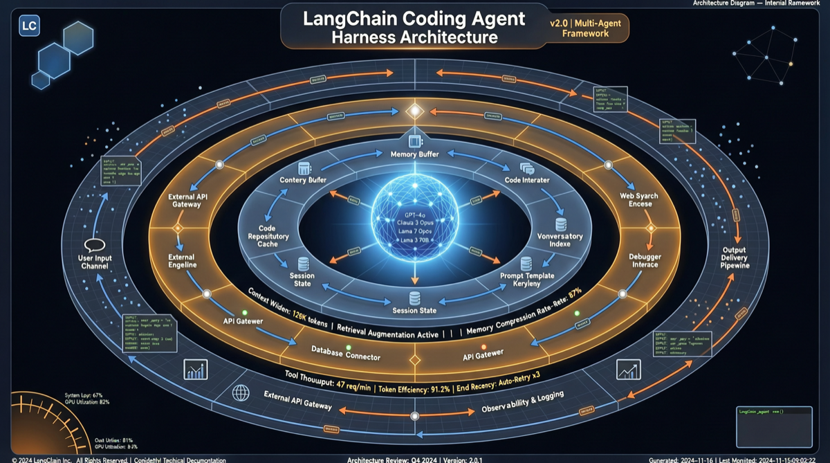 Кодинг-агент LangChain прыгнул на 13,7 балла только благодаря Harness: модель та же, изменились леса