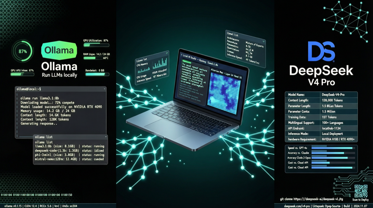 Ollama 正式支持 DeepSeek-V4-Pro：1M 上下文本地部署，一键接入 Claude Code 和 OpenClaw