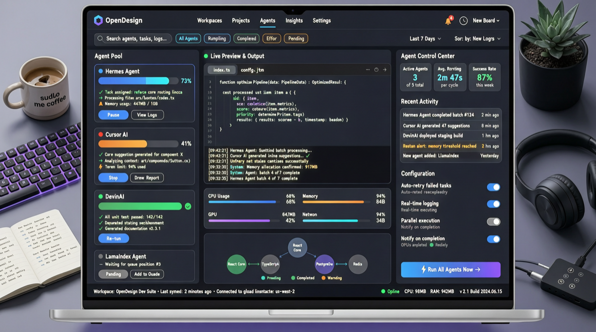 Open Design Kanban Mode Open Source: Orchestrating Hermes Agent, Cursor, DevinAI in One Interface for Parallel Multi-Prototype Design