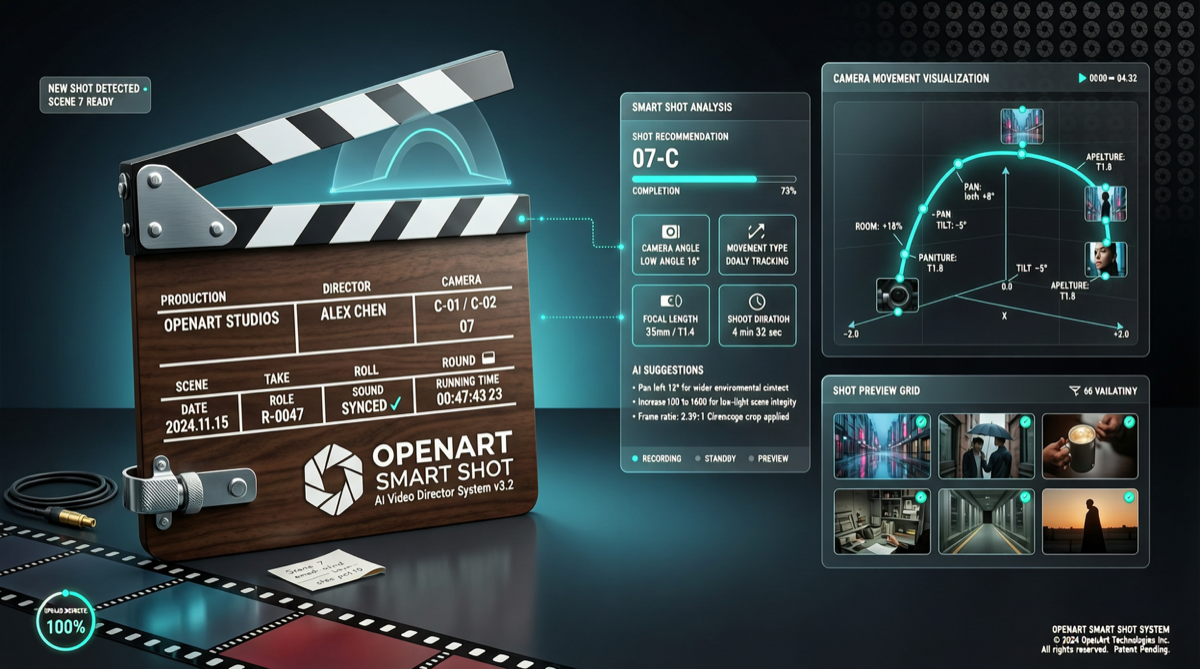 OpenArt Smart Shot：一个提示生成完整分镜 + Seedance 2.0 出片，AI 视频导演的"工业革命"时刻