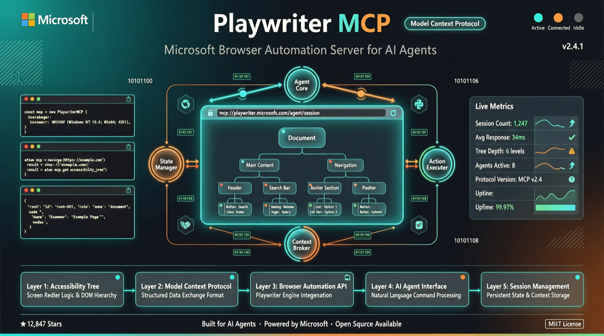 Microsoft Playwright MCP：3.2 万星的浏览器自动化 MCP 服务器，AI Agent 的网页操作之眼
