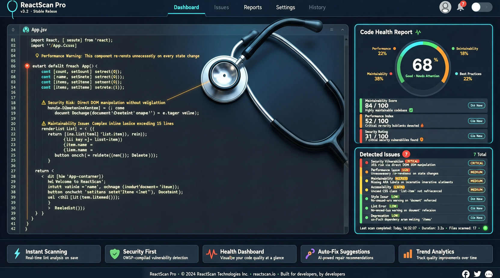 React Doctor：Agentが書いたReactのダメコードを診断——1コマンドでヘルスコア、Next.jsとReact Native対応